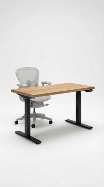Стол Smart Desk, цвет подстолья белый / черный, размер от 120х60 см до 180х80 см (Черный, 120/60)