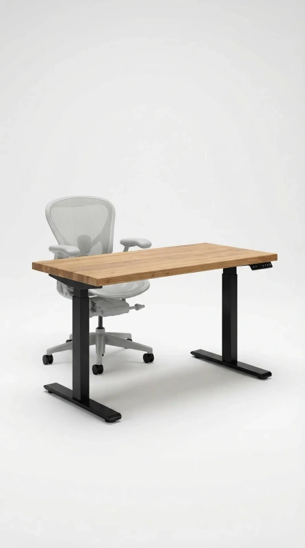 Стол Smart Desk, цвет подстолья белый / черный, размер от 120х60 см до 180х80 см (Черный, 120/60)