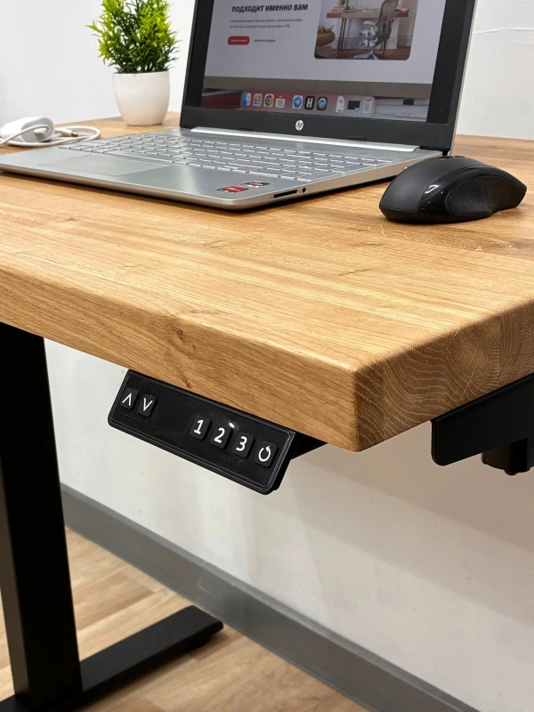 Стол Smart Desk, цвет подстолья белый / черный, размер от 120х60 см до 180х80 см (Черный, 120/60)
