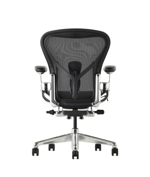 Кресло Herman Miller Aeron Black Onyx / Polished Aluminum, размер C