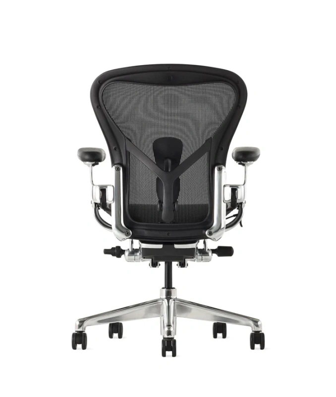 Кресло Herman Miller Aeron Black Onyx / Polished Aluminum, размер A