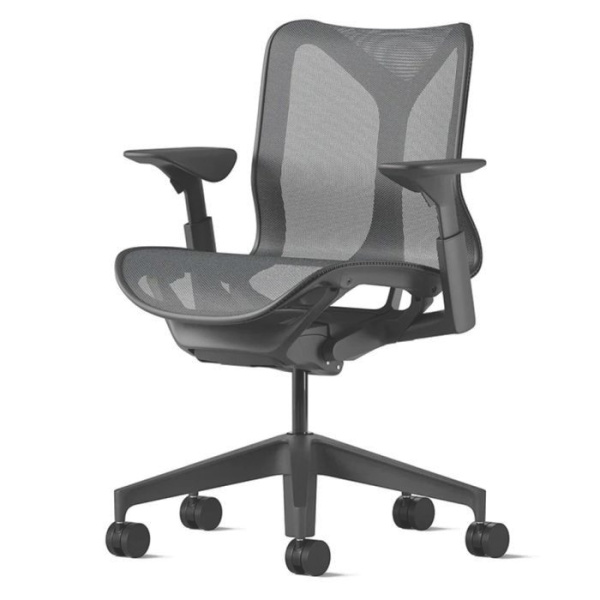 Кресло Herman Miller Cosm, низкая спинка, цвет Carbon, регулируемые подлокотники