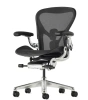 Кресло Herman Miller Aeron Black Onyx / Polished Aluminum, размер A