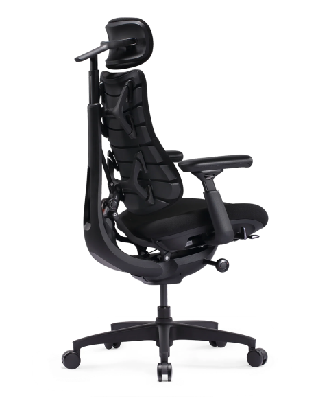 Кресло Libernovo Omni SE/S1, механическая версия, Obsidian Black, 48 cm, глобальная версия, с подставкой под ноги